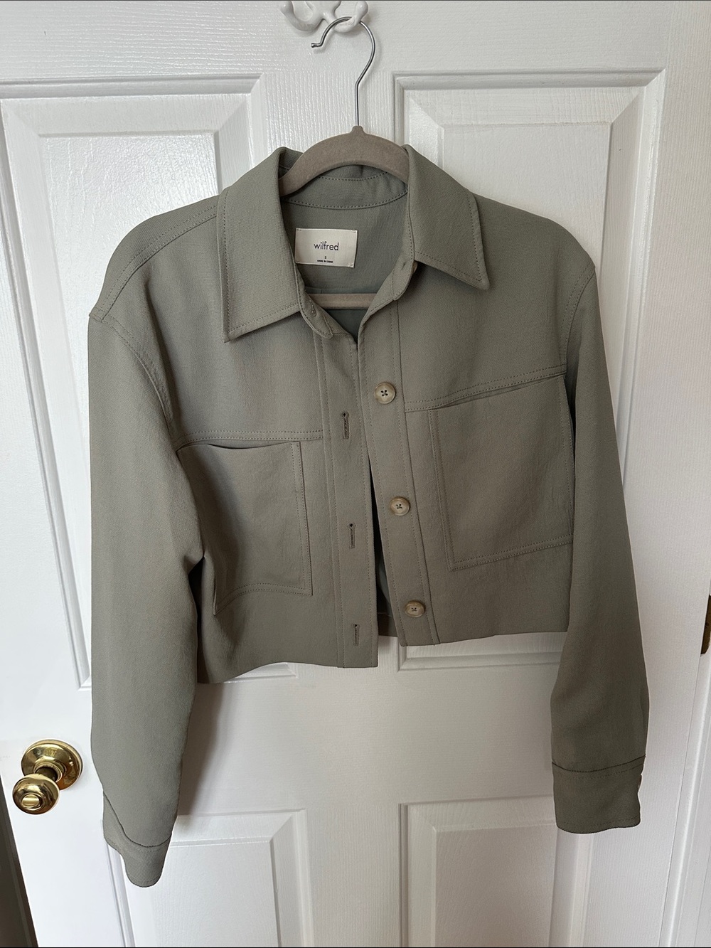Aritzia Wilfred Cropped Jacket in Sage